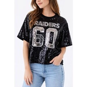 NFL Team Apparel Las Vegas Raiders Sequin Crop Top